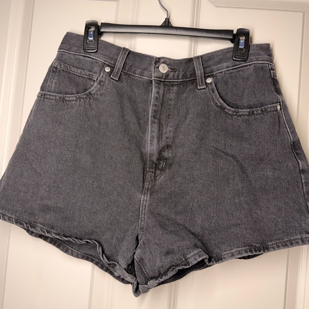Levi's Women's Faded Gray High-Rise Denim Shorts